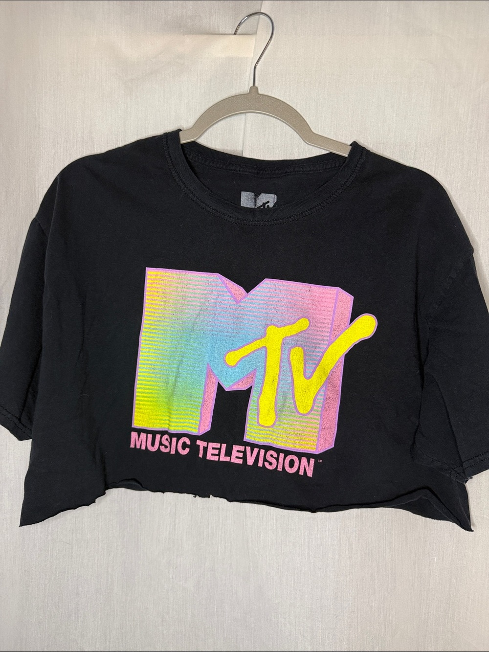 MTV Black Crop Tee